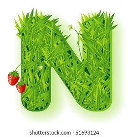  Vector grass letter.
