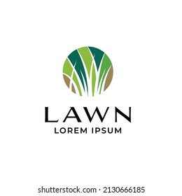 Vector grass and organic logo design template