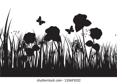 vector grass silhouette background