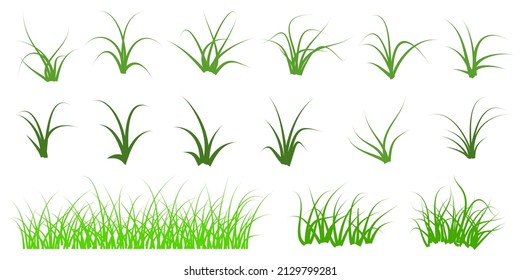 vector grass silhouette set isolated
