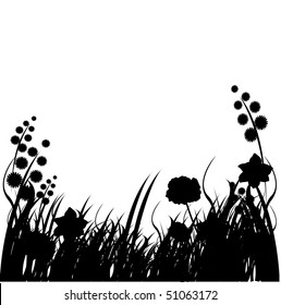   Vector grass silhouettes backgrounds