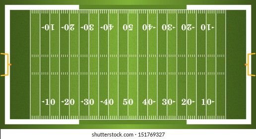 A vector grass textured American football field. EPS 10. File contains transparencies.
