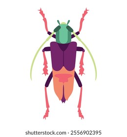 Vector Grasshopper Bug Insect Cartoon Illustration Isolated