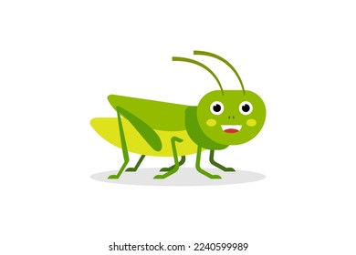 Vector grasshopper cartoon concept design illustration