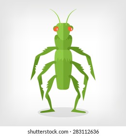 Vector grasshopper flat illustration