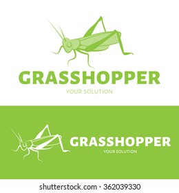 Vector grasshopper logo. Brand logo in the shape of a grasshopper