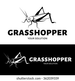 Vector grasshopper logo. Brand logo in the shape of a grasshopper