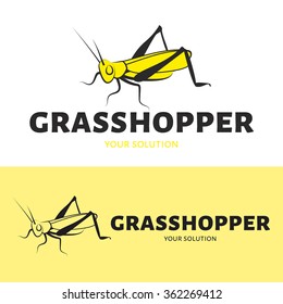 Vector grasshopper logo. Brand logo in the shape of a grasshopper