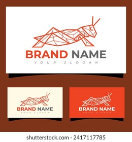 Vector grasshopper logo design illustration