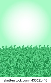 vector grassy flyer of hand-drawn scrollwork