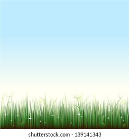 vector grassy landscape - Separate layers for easy editing