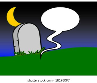 vector grave at night add memorial and message from the dead