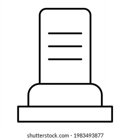 Vector Grave Outline Icon Design
