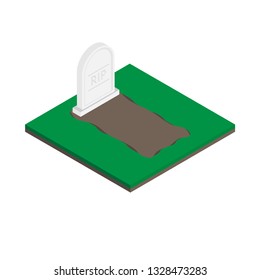 Vector gravestones Isometric icon on white background.