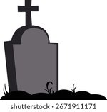 Vector Graveyard Tombstone on White Background