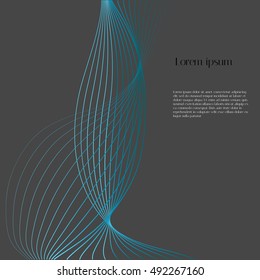 Vector gray background with light blue wave and example text