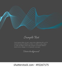 Vector gray background with light blue wave and example text