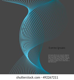 Vector gray background with light blue wave and example text