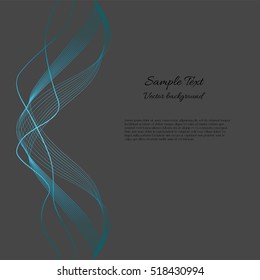 Vector gray background with light blue wave and example text