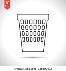Vector gray basket icon on white background 