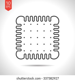 Vector gray biscuit icon on white background 
