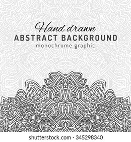 vector gray black abstract monochrome symmetric hand drawn doodle background illustration on white background  