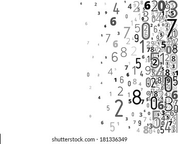Vektorgrau-schwarzer Hintergrund auf Zahlen mit Kopienraum-Zentrum