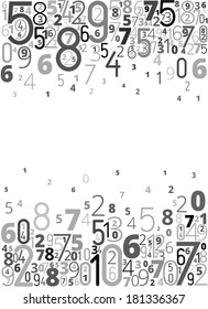 Vector gray black colored background  from numbers with copyspace center