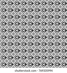 Vector gray, black and white seamless background pattern with rhombuses.