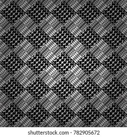 Vector gray, black and white seamless background pattern with rhombuses.