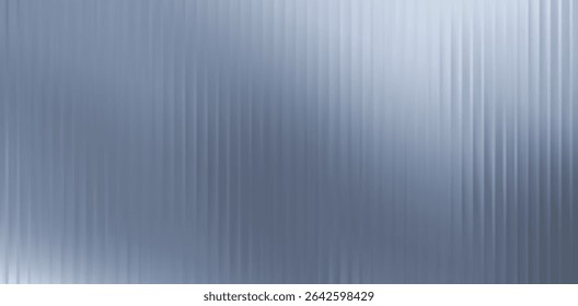 Vector Gray Blurred Glass Gradient background. Vertical Ribbed glass texture. Abstract bg.