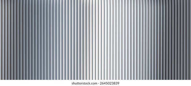 Vector Gray Blurred Glass Gradient background. Vertical Ribbed glass texture. Abstract bg.