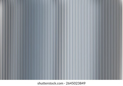 Vector Gray Blurred Glass Gradient background. Vertical Ribbed glass texture. Abstract bg.