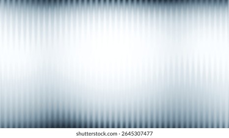 Vector Gray Blurred Glass Gradient background. Vertical Ribbed glass texture. Abstract bg.