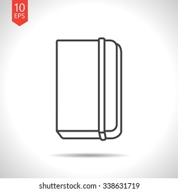 Vector gray book icon on white background 