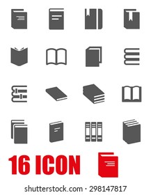 Vector gray book icon set. 