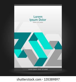 Vector gray brochure cover design with blue elements. EPS 10