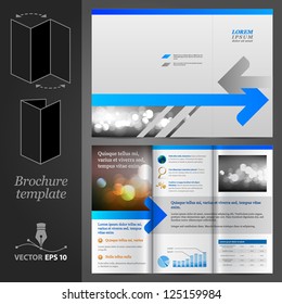 Vector gray brochure template design with arrows. EPS 10