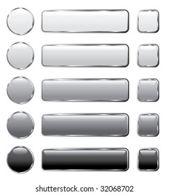 vector gray buttons for computing and web