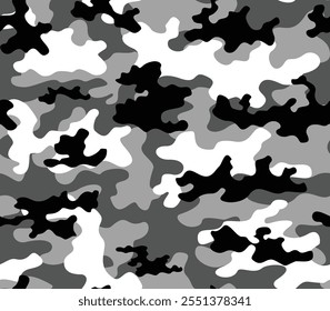 
Patrón militar del camuflaje gris Vector, fondo elegante del invierno para imprimir