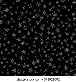 Vector Gray Cannabis Leaves Background