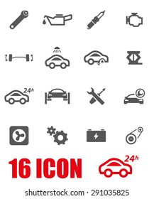 Vector gray car service icon set.