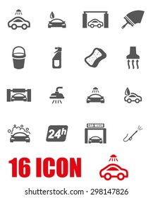 Vector gray car wash icon set.