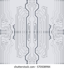 Vector gray circuit board illustration. Eps flat vector illustration