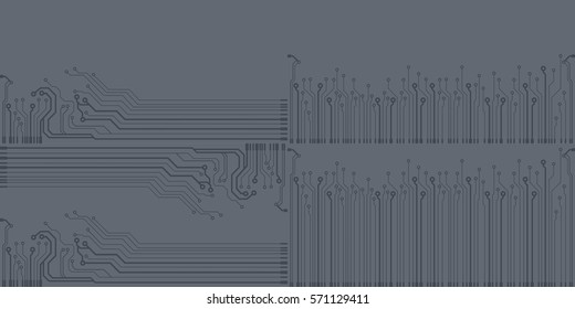 Vector gray circuit board illustration. Eps flat vector illustration. Set
