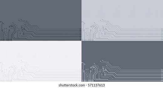 Vector gray circuit board illustration. Eps flat vector illustration. Set