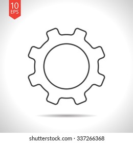 Vector gray cogwheel icon on white background 