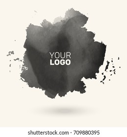 Vector gray color brush strokes. Watercolor monochrome Grunge isolated elements. Smoke brushes for your design. Freehand. Ink splash. Acrylic stamp. Vector illustration
