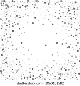 Vector gray confetti on transparent background. Falling tinsel and confetti from minimalistic geometrical confetti and ribbons. Flat falling glitter. Abstract triangles and ribbons on label.