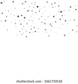 Vector gray confetti on transparent background. Falling tinsel and confetti from minimalistic geometrical confetti and ribbons. Flat falling glitter. Abstract triangles and ribbons on label.